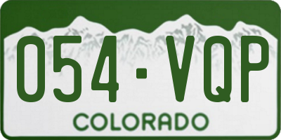 CO license plate 054VQP