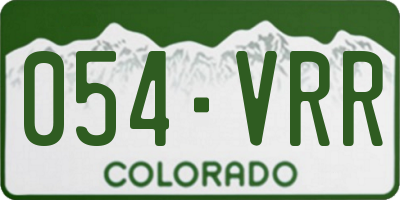 CO license plate 054VRR