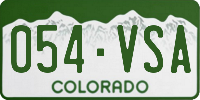 CO license plate 054VSA