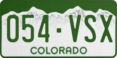 CO license plate 054VSX