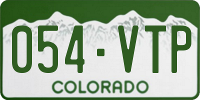 CO license plate 054VTP
