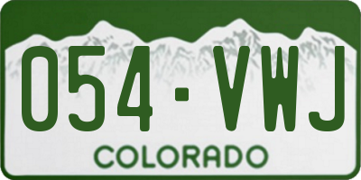 CO license plate 054VWJ