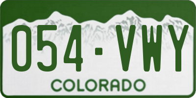 CO license plate 054VWY
