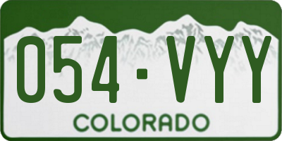 CO license plate 054VYY