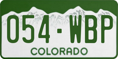 CO license plate 054WBP