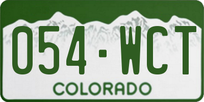 CO license plate 054WCT