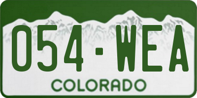 CO license plate 054WEA
