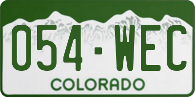CO license plate 054WEC