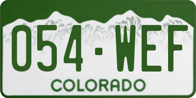 CO license plate 054WEF