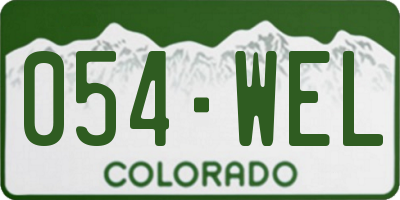 CO license plate 054WEL