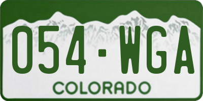 CO license plate 054WGA