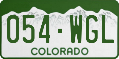 CO license plate 054WGL