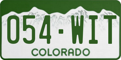 CO license plate 054WIT
