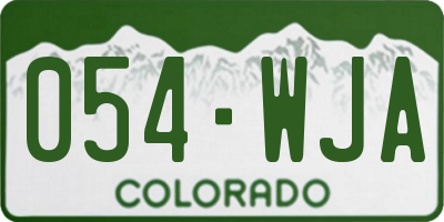 CO license plate 054WJA