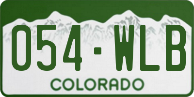 CO license plate 054WLB
