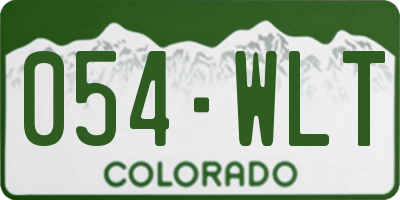 CO license plate 054WLT