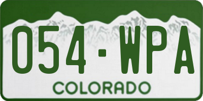 CO license plate 054WPA
