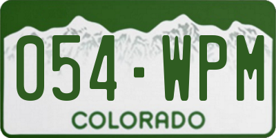 CO license plate 054WPM