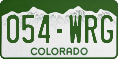 CO license plate 054WRG