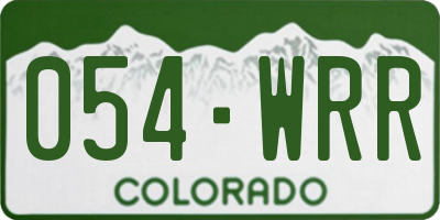 CO license plate 054WRR