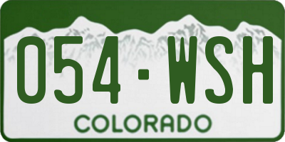 CO license plate 054WSH