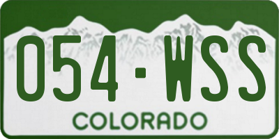 CO license plate 054WSS