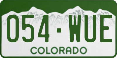 CO license plate 054WUE