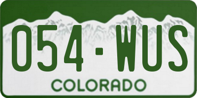 CO license plate 054WUS