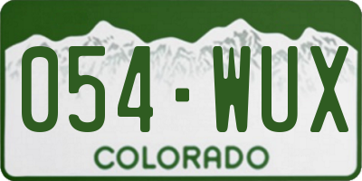 CO license plate 054WUX