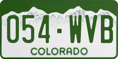 CO license plate 054WVB