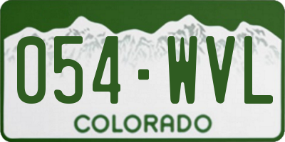 CO license plate 054WVL
