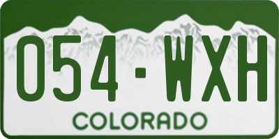 CO license plate 054WXH