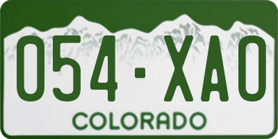 CO license plate 054XAO