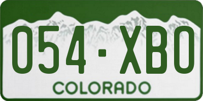 CO license plate 054XBO