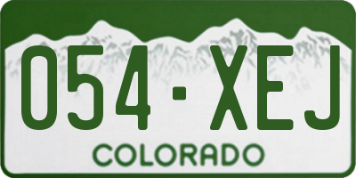 CO license plate 054XEJ