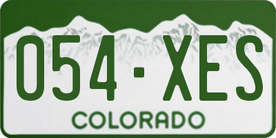 CO license plate 054XES