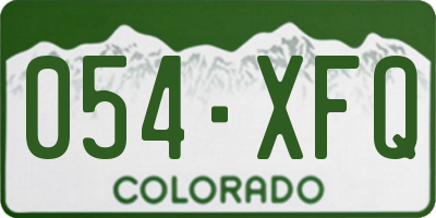 CO license plate 054XFQ