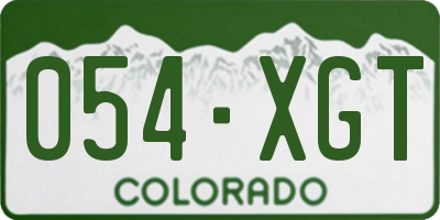 CO license plate 054XGT
