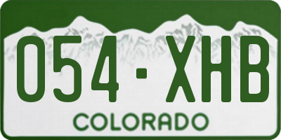 CO license plate 054XHB