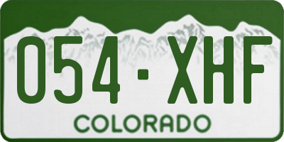 CO license plate 054XHF