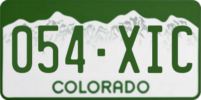 CO license plate 054XIC
