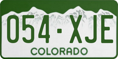 CO license plate 054XJE