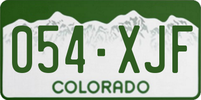 CO license plate 054XJF