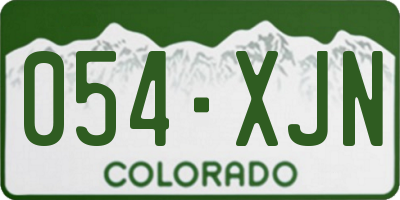 CO license plate 054XJN