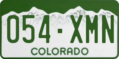 CO license plate 054XMN