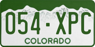 CO license plate 054XPC