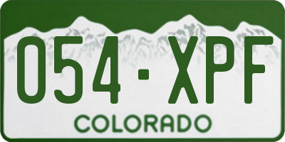 CO license plate 054XPF
