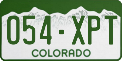 CO license plate 054XPT