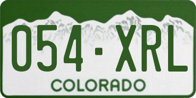 CO license plate 054XRL