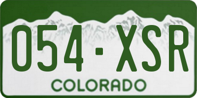 CO license plate 054XSR